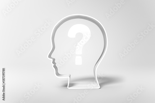 Human head with question mark photo
