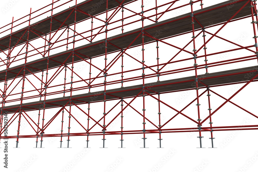 Fototapeta premium Low angle view of 3d metallic grate