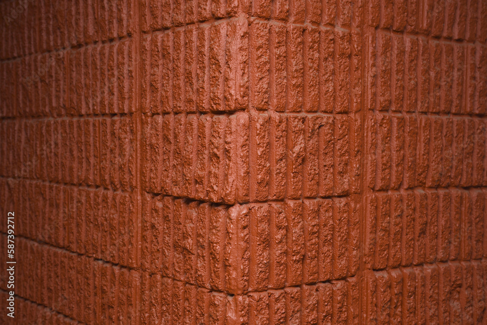 Red slate texture.Pattern with reddish cracks in perspective