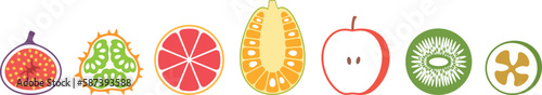 Fruit logo. Isolated fruit on white background