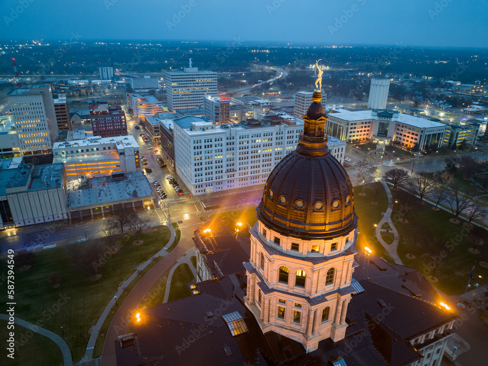 Topeka Cansas Capital Aerial