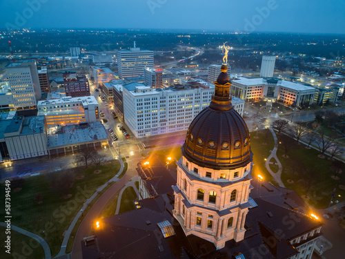 Obraz na płótnie Topeka Cansas Capital Aerial w salonie
