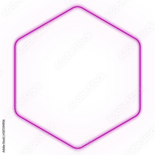 Basic shape neon background. Electric geometric shape with light flare glow on transparent. Shining logo border design for casino night club disco rave party in 1980 style vector illustration