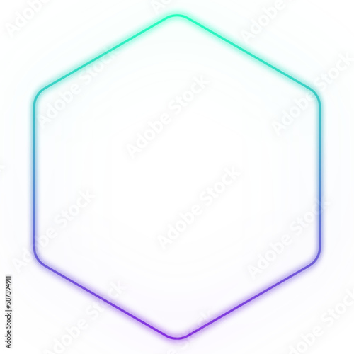 Basic shape neon background. Electric geometric shape with light flare glow on transparent. Shining logo border design for casino night club disco rave party in 1980 style vector illustration