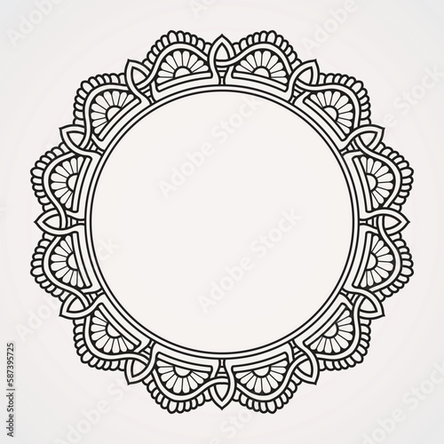 Canvas Print Circular sunflower ornaments form a photo frame