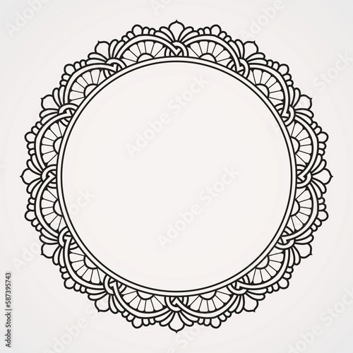 Photo frames, text with beautiful combination of flowers and ornaments. suitable for henna, tattoos, photos, coloring books. islam, hindu,Buddha, india, pakistan, chinese, arab