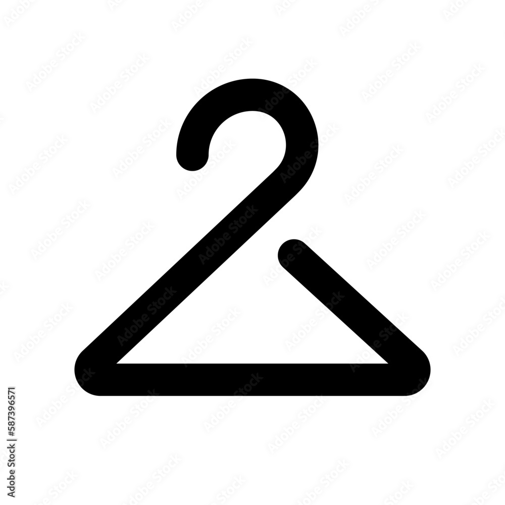 Black hanger silhouette icon. Vector.