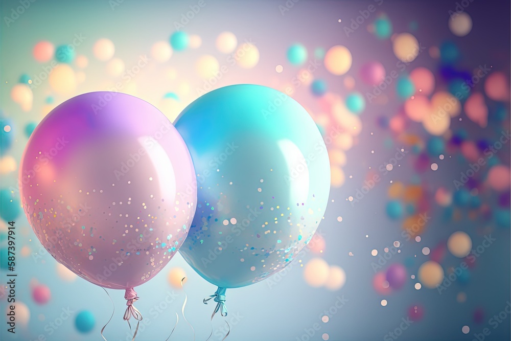 Pastel party balloons , Generative Ai Pastel party balloons , Generative Ai