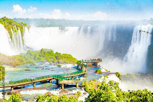 Beautiful Iguazu Falls, one of the Seven Natural Wonders of the World, Foz do Iguaçu, Brazil © asaffsouza