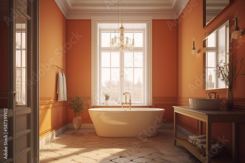 3d render of a bathroom created with Generative AI technology. © ToglaKaan