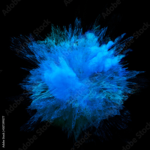 Explosion de poudre bleu