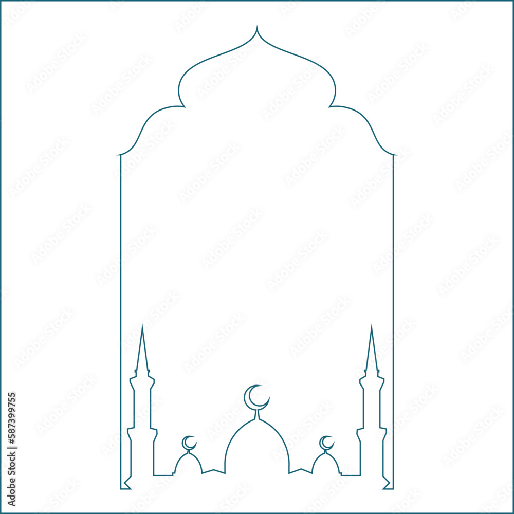 Illustrtation vector graphic of mosque dome background with lines. simple line design style. suitable for the design of greeting cards, flyers, banners etc. vector design template
