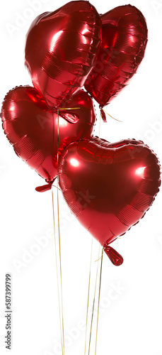 Red heart shape balloons