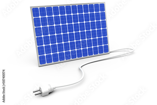 Digitally generated image of 3d solar equipment with cable