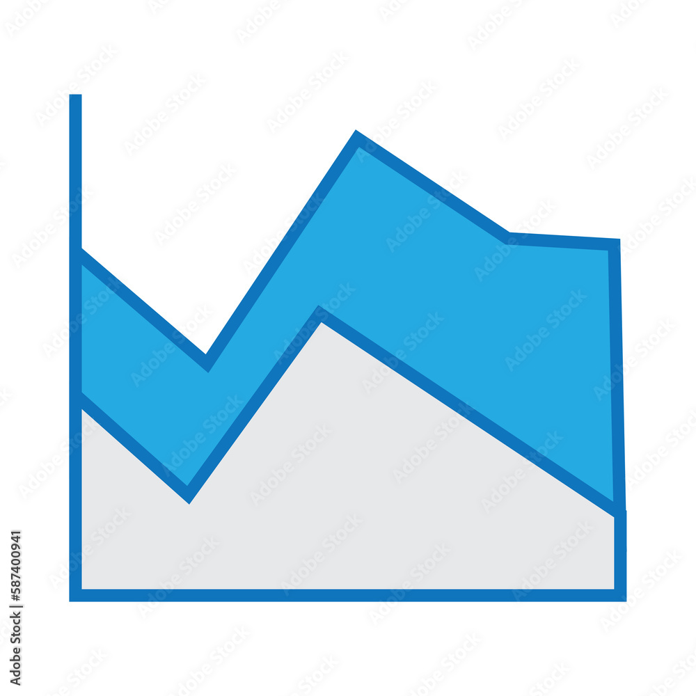Line graph on white background Line graph on white background