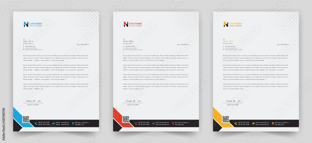 Multipurpose corporate businesses Letterhead template with a4 size