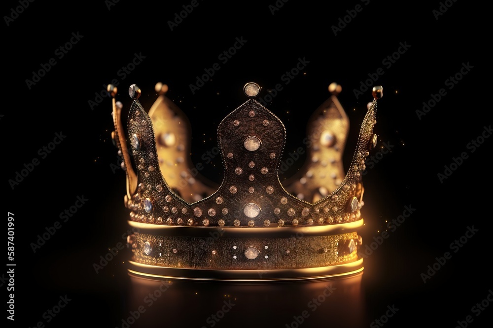 a gold crown with a black background and a black background with a gold ...
