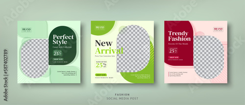 Modern fashion social media special promo template set