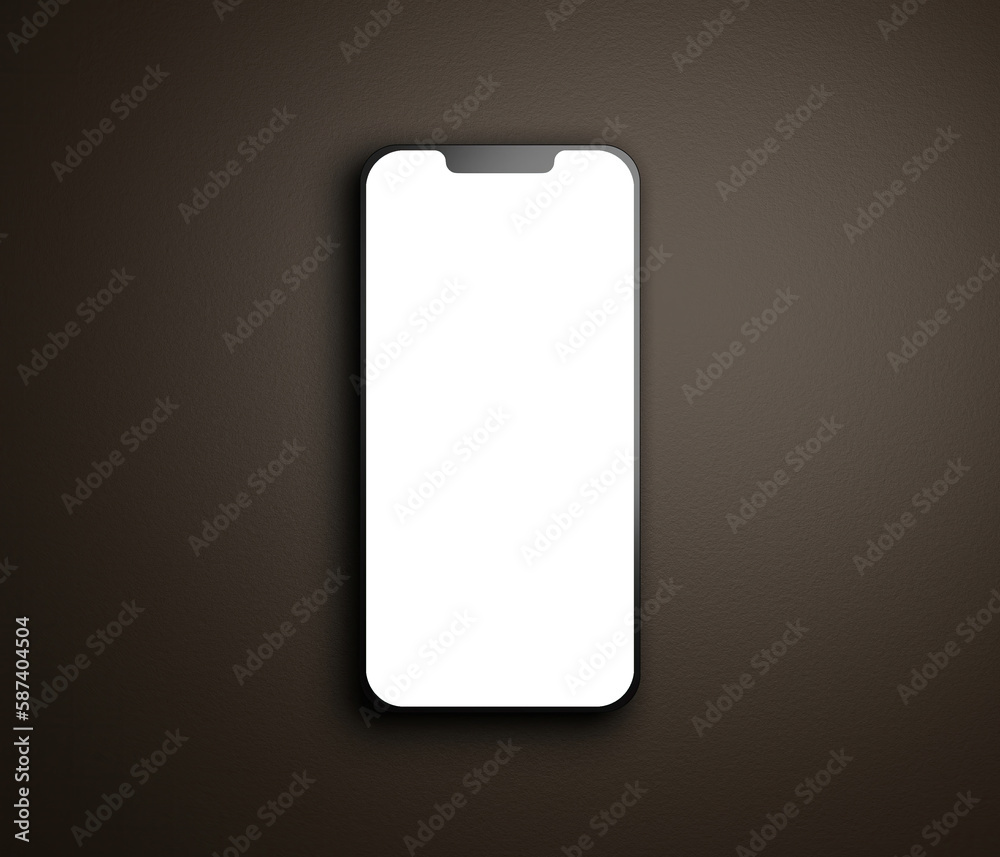 Modern smartphone white screen mockup display background, 3d render. Modern smartphone white screen mockup display background, 3d render.