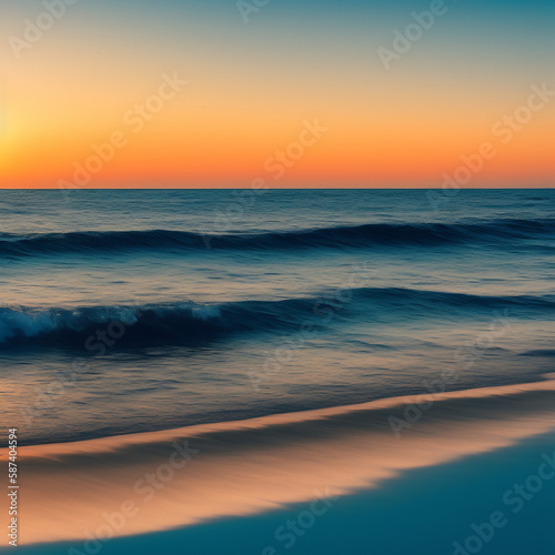 Beautiful sea landscape, in a nature background at sunset