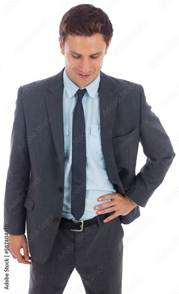Cheerful businessman standing with hand on hip Cheerful businessman standing with hand on hip