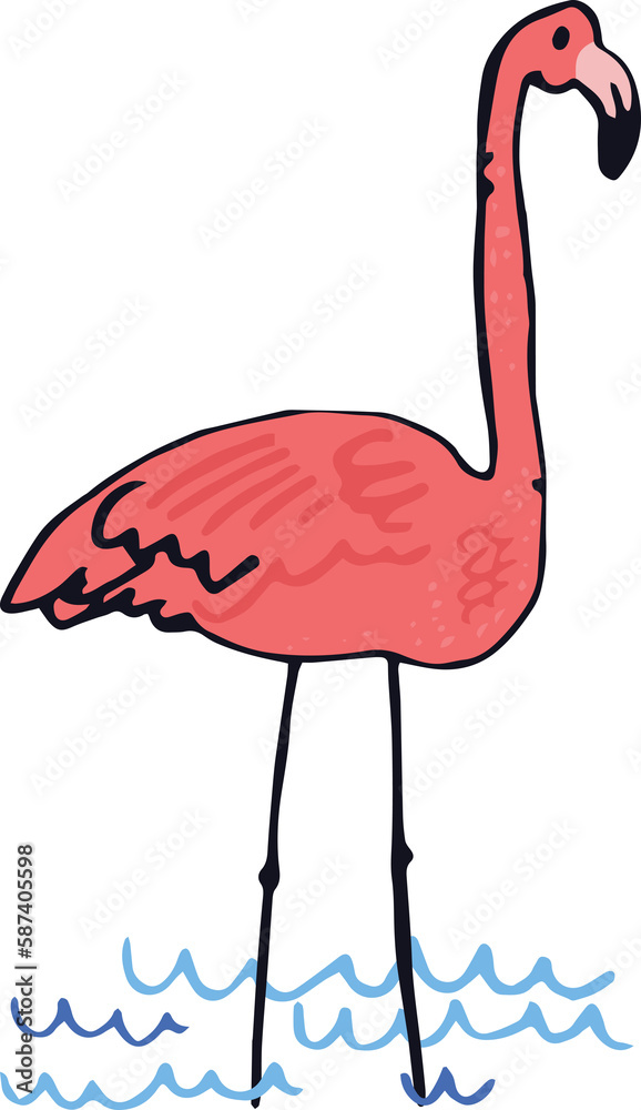 Obraz premium Flamingo wearing party hat