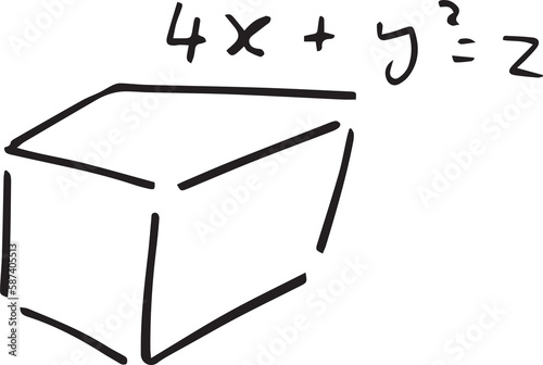 Mathematical formula with cube shape