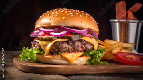 A Delicious Cheeseburger Meal
