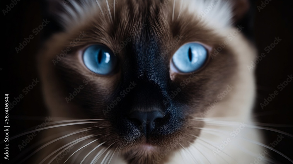 Close up portrait of a stunning Siamese 8k