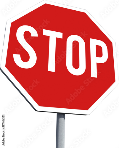 Stop sign over white background photo