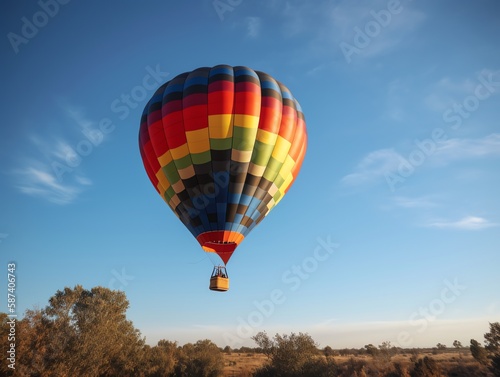 Hot air balloon in the blue sky. Hot air balloon in the blue sky. © Medard