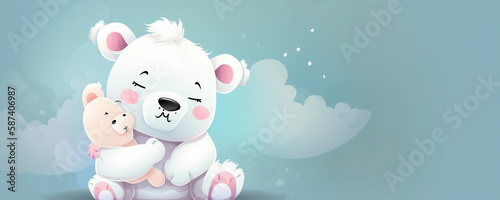 children's illustration with copy space, birthday, card, invitation