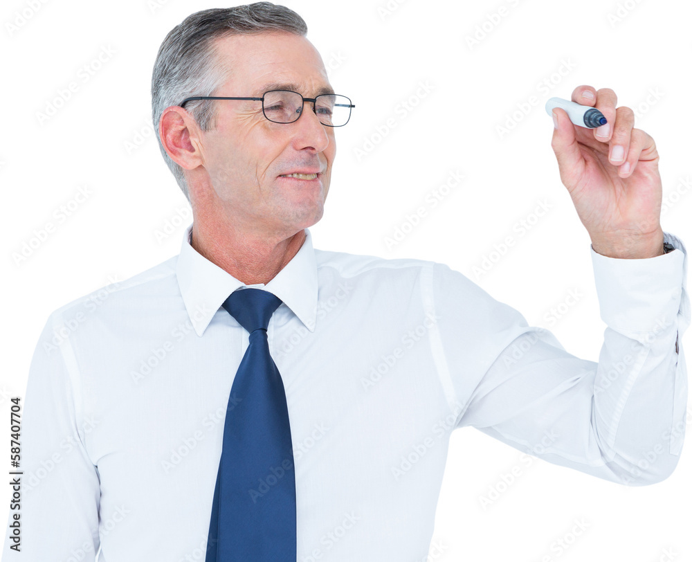 Fotografie Businessman writing with black marker