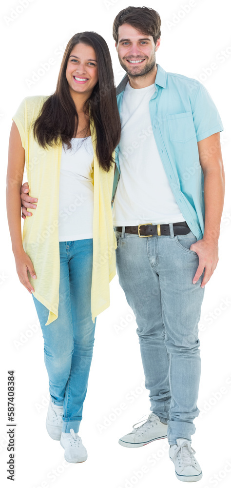 Obraz premium Happy casual couple smiling at camera