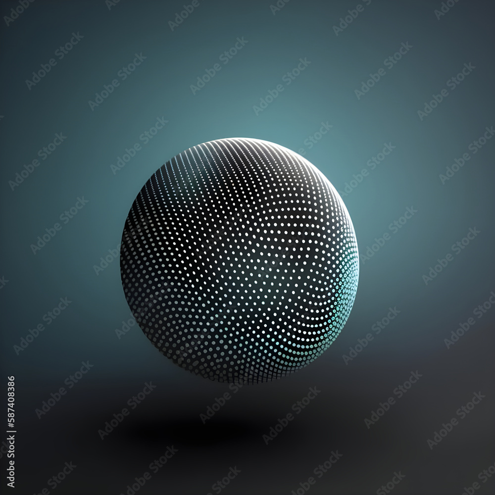 Abstract background with 3d spheres cluster. Blue and grey color. Banner or poster design. Generative AI
