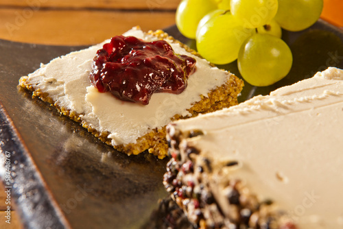 Vegan Cheese with in a table