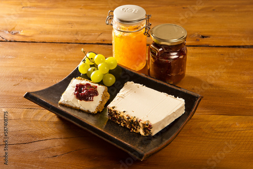 Vegan Cheese with in a table