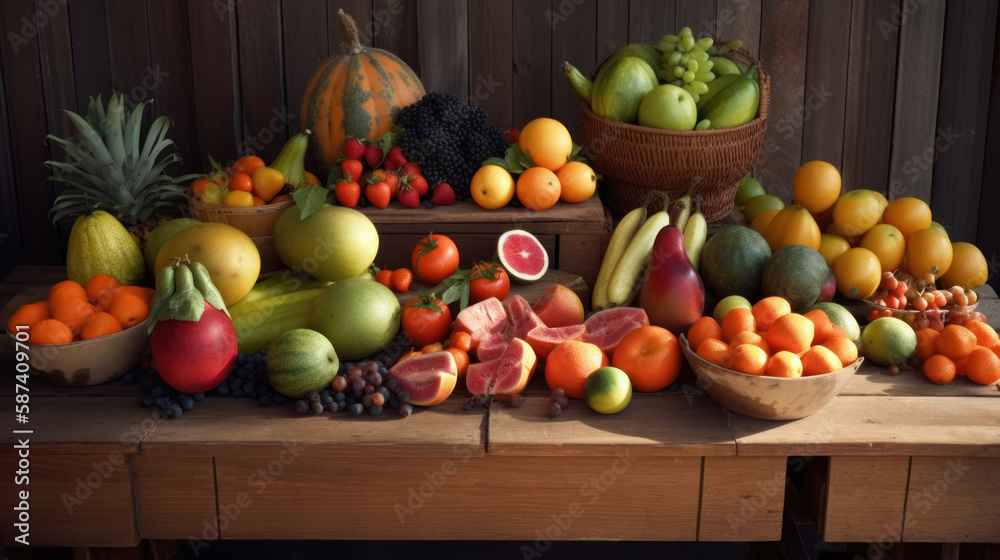 A Healthy Assortment of Fruits on a Table A Healthy Assortment of Fruits on a Table