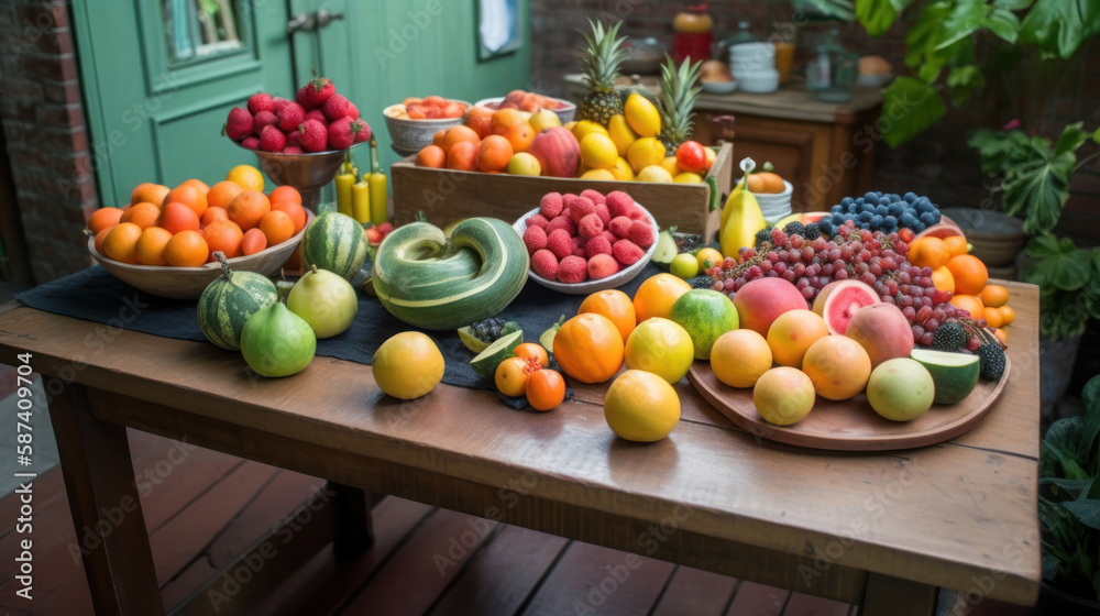A Healthy Assortment of Fruits on a Table A Healthy Assortment of Fruits on a Table