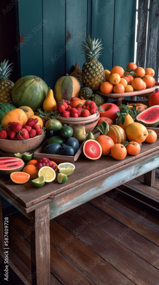 A Healthy Assortment of Fruits on a Table