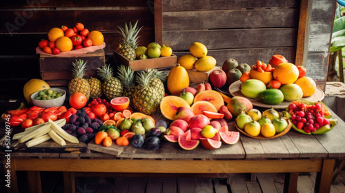 A Healthy Assortment of Fruits on a Table