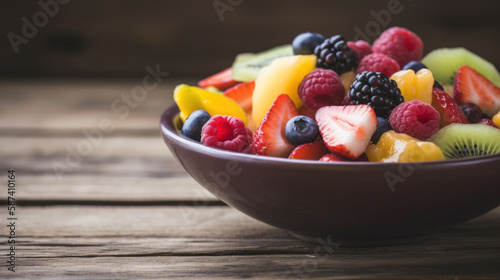 A Bowl with Delicious Fruit Salad