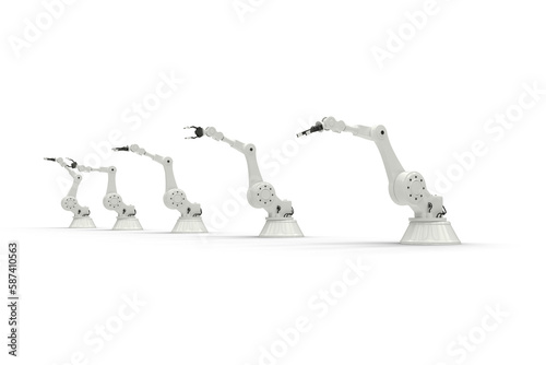 Digitally generated image of robotic arms