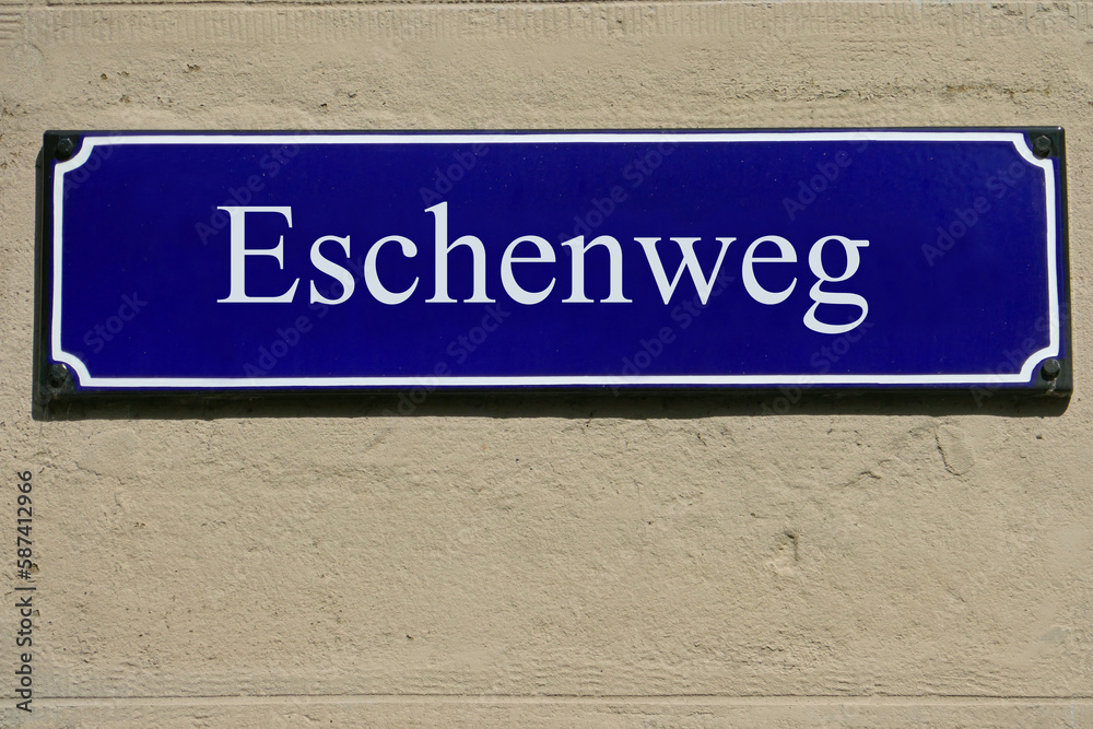 Fototapeta premium Emailleschild Eschenweg