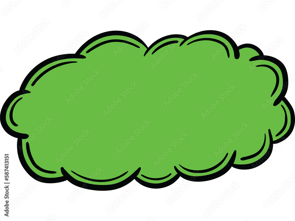 Green cloud against white background Green cloud against white background