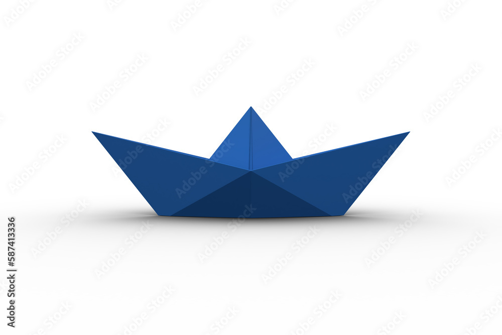 Computer graphic of origami boat