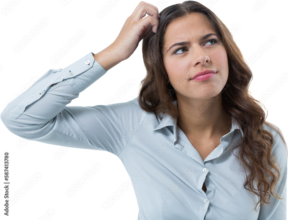 Female executive standing against white background Female executive standing against white background