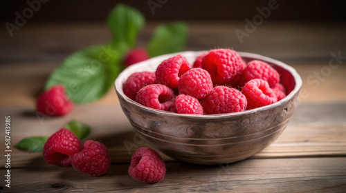 Fresh Raspberries in a Bowl