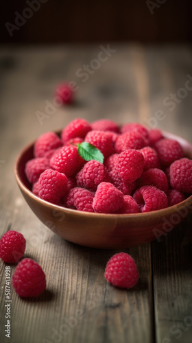 Fresh Raspberries in a Bowl