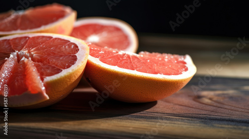 Freshly Sliced Grapefruits